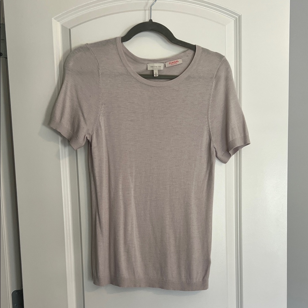 The Limited Scandal Blush Short Sleeve Knit Top